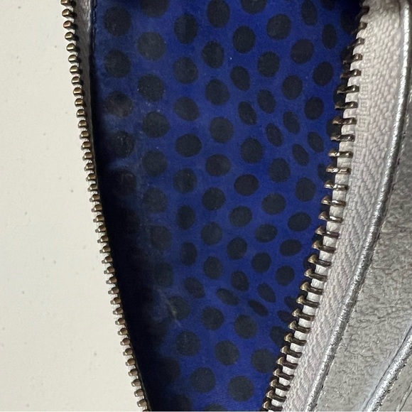 REBECCA Minkoff Mini Mac Metallic Silver Distressed Leather Chain Crossbody Bag - Picture 12 of 16